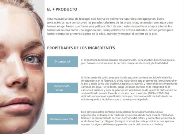 ingredientes mascarilla hidrogel