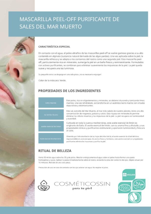 mascarilla peel off purificante de sales para profesional